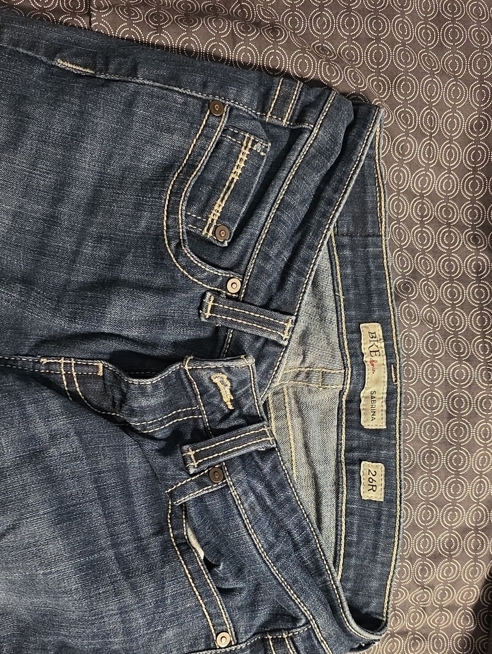 BKE Sabrina Jeans in Dark Indigo with Contrast Stitching